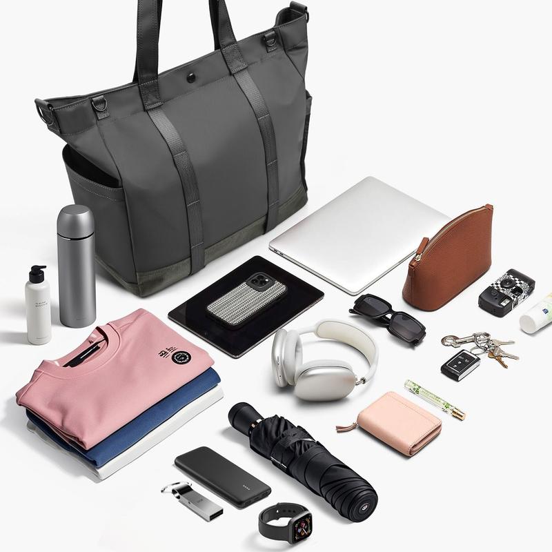 travel inspira Laptop Tote Bag for Women/Men, Carry-On Work Bag with Adjustable Shoulder Strap, Water-Repellent Travel Duffle Bag with Reinforced Bottom for Work, Commuting, and Business, tote bag for school, work tote bag