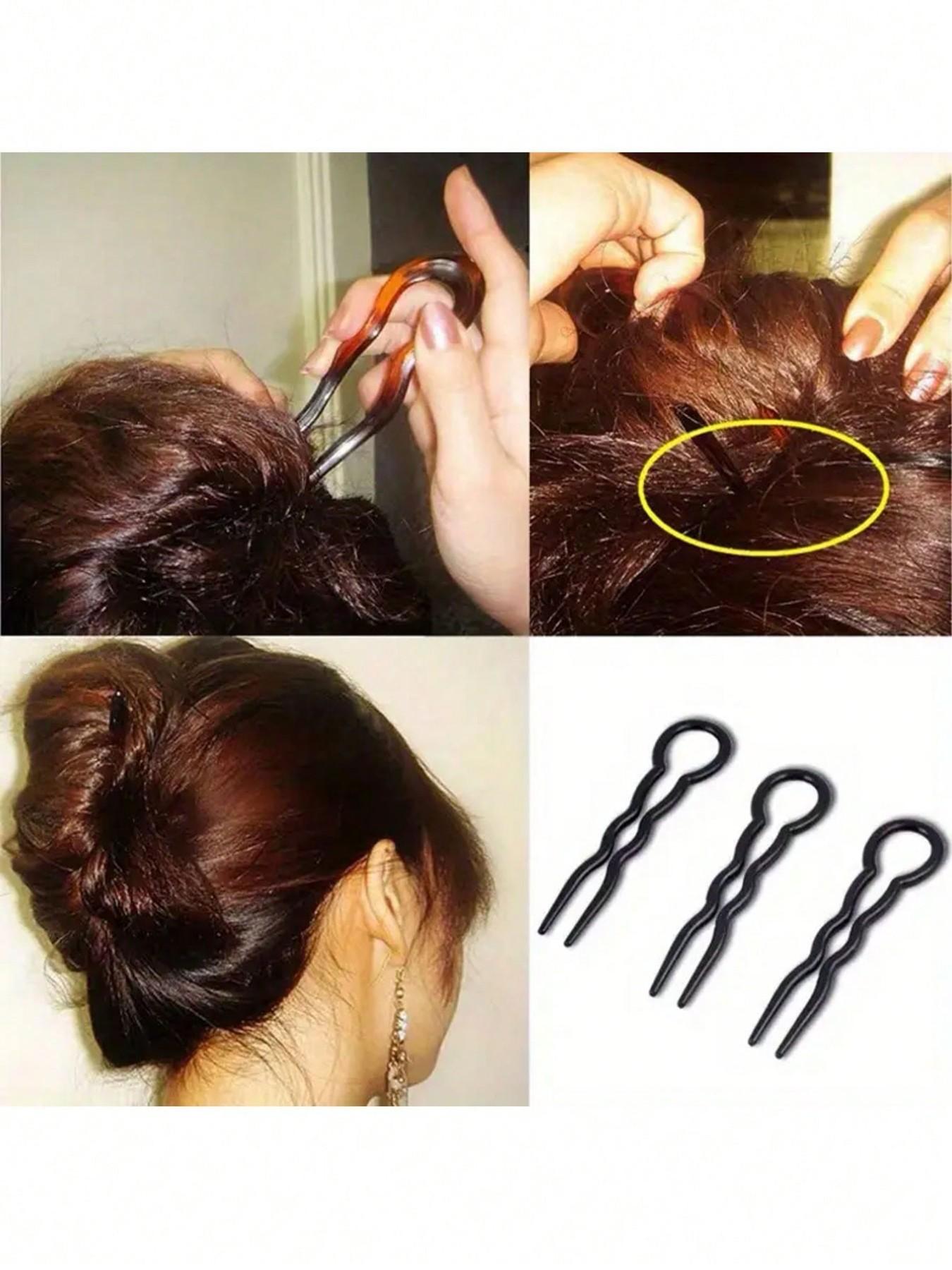 Elegant U-Shaped Hairpins, French Style Hairpin，Durable Plastic Hair Fork Sticks, Versatile Headwear Clips for Women - Ideal for Back to School Accessory, Hair Styling Clips|Minimalist Hairpins|Durable Hairpins, Hair Accessories