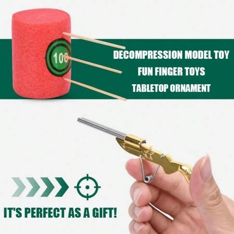 Mini Steel Toothpick Crossbow Toy with Foam Target, Safe Shooting Game, Fun Desk Toy for Teens, Adult Gifts, Festive Party Supplies