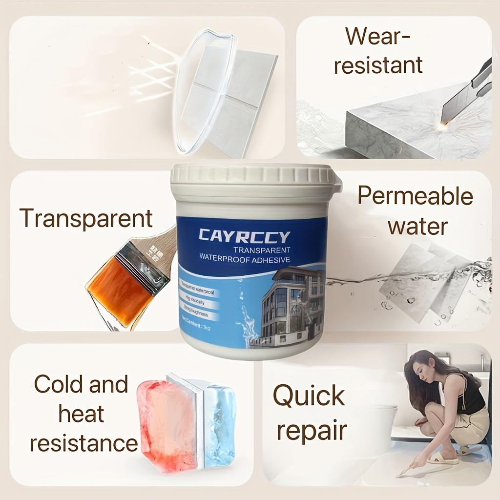 CAYRCCY Sealant, ultra-durable invisible solution, adhesive coating, used for leak-proofing in kitchens, gardens, roofs, and walls, 2-pack (4.41LB) ellador transparente