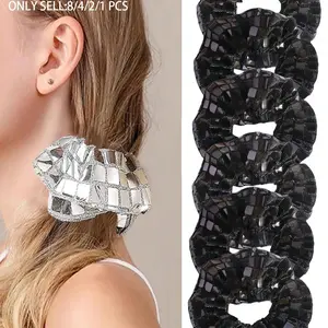 8/4/1 PCS-Disco Ball Glitter Hair Ties, Scrunchies for Hair, Retro 70s 80s 90s Party Accessories, Wedding Gifts, Halloween Christmas Decorations