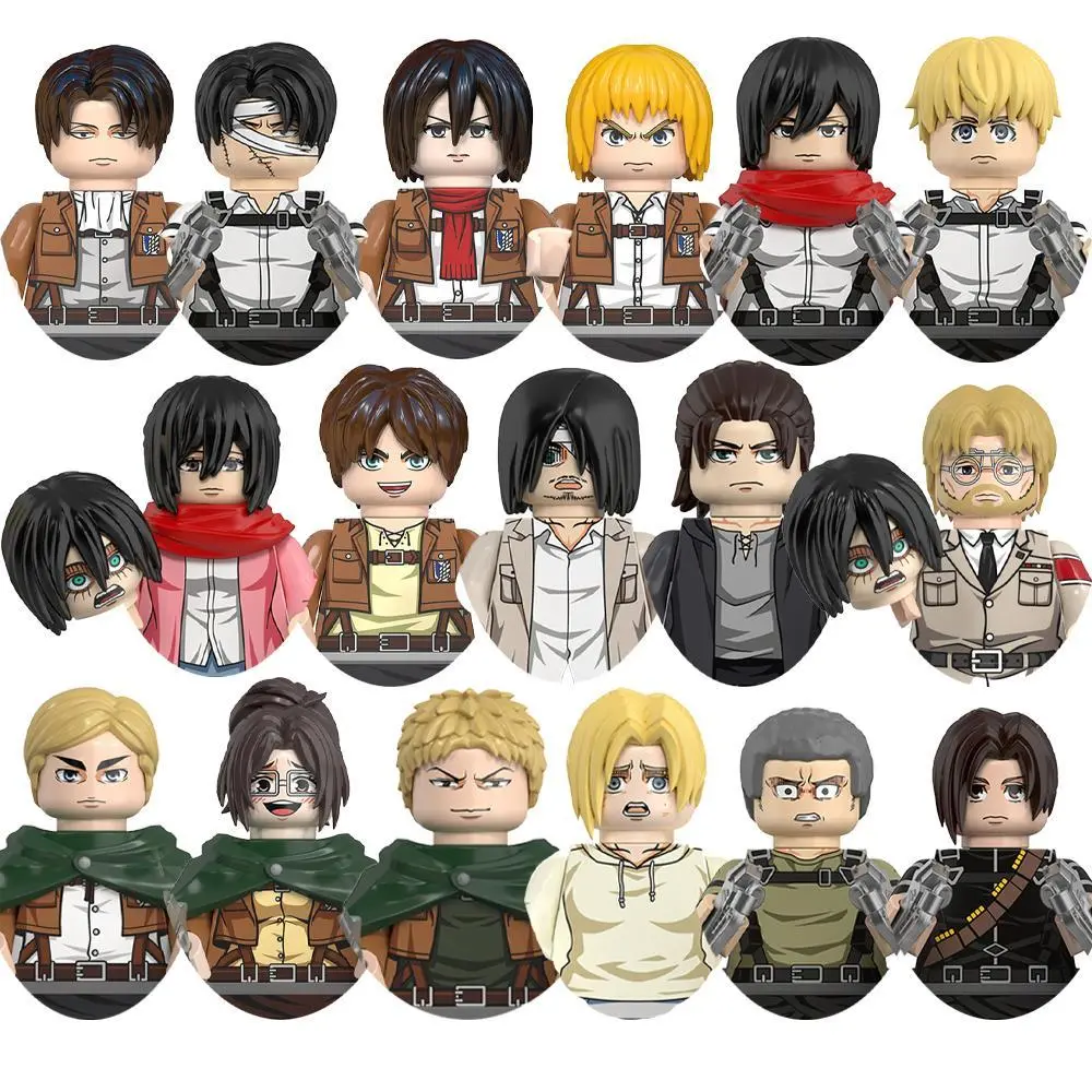 2026 Hot selling toys 2026 New Anime Eren Jaeger Bricks Action Figures Attack on Titan Characters Building Blocks For Toys Gifts Internet-famous toy
