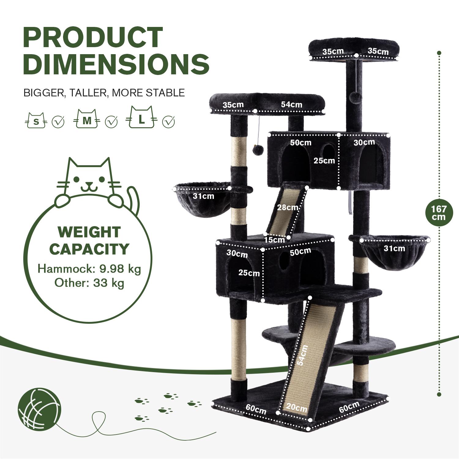 MUTICOR 65in Multi-Level Cat Tree Tower for Indoor Big Cats with Cozy Plush Perches,Cat Condo,Sisal Scratching Posts & Hammock and Baskets#TikTokShopBlackFriday #ChristmasGifts