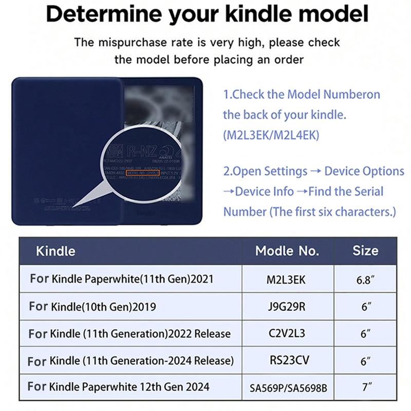 Suitable for Kindle e-book reader case, Kindle Accessories, Kindle Paperwhite 5 (2021), Kindle Colorsoft Signature Edition 7inch, Kindle 11th Generation (2022/2024) Cover, with sleep/wake function, reinforced corners, full protection, durable shell