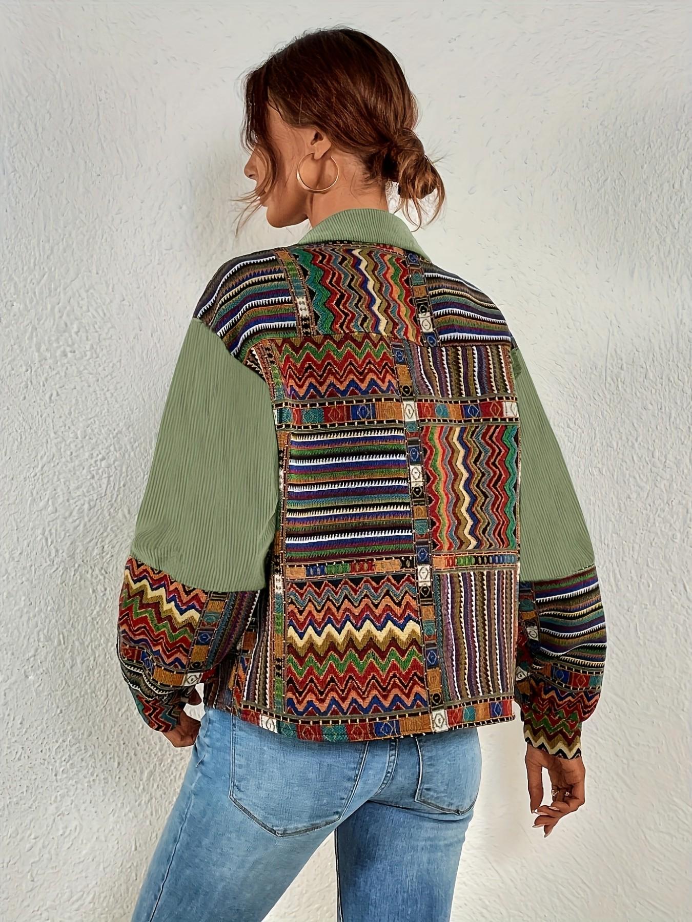 Women's Fashion Floral Shoulderless Velvet Button Jacket, Chic Stylish Casual Ladies' Clothing, Casual Fashionable Outerwear, Trendy Outerwear for Daily Wear, Perfect for Spring & Fall, Coats