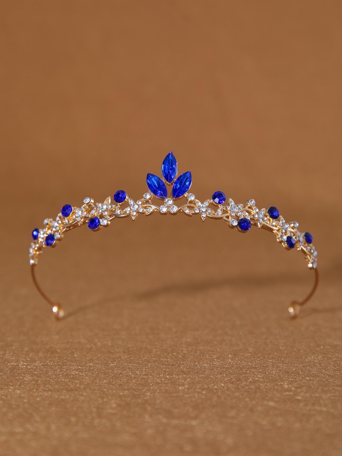 Colorful Crystal Bridal Crown, Multi-Color Rhinestone Wedding Headpiece, Elegant Princess Hair Accessory for Proms, Parties, Daily Wear