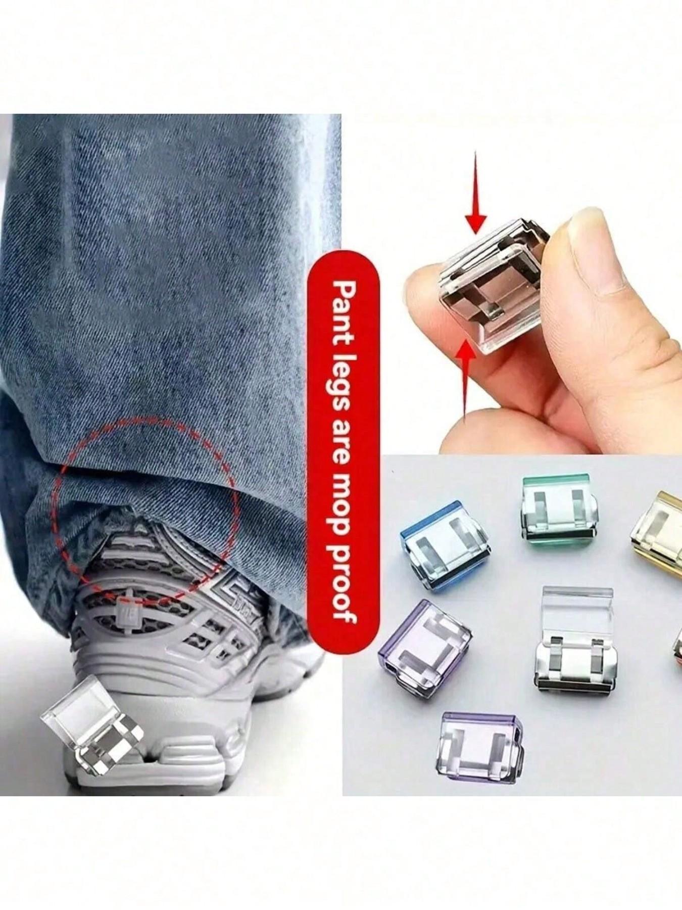 Pants Leg Hem Clips - Invisible Pant Leg Fixers, Pant Leg Hem Clips, No Need Sewing Hem Clips To Prevent Dragging, For Sun Hat/Bucket Hat Cord Clips,Pants Leg Shortening Invisible Fixed Clip, Pants Leg Prevention Dragging, No Sewing Hidden Buckle Leg Clos