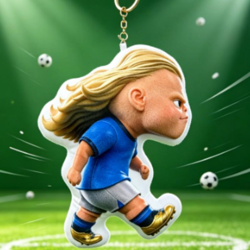 Football World Cup Star Plush Toy Harland Doll, Bag Pendant Stuffed Animal Keychain Charm, Memorial Gift, Collectible Souvenir