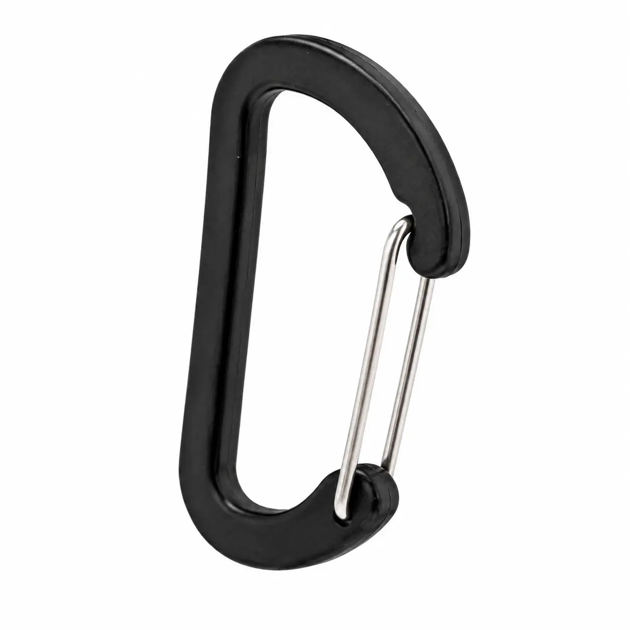 4-Piece D-Shaped Flattened Steel Wire Buckle Set with Anodized Aluminum Alloy Housing – Lightweight, Rust-Proof, Low-Profile Fastening Solution for Hydration Bottles, Hiking Backpacks, Travel Luggage, and Everyday Key Management