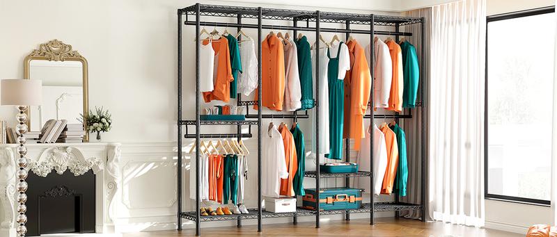 Clothes Rack, Clothing Rack 990LBS Clothing Racks for Hanging Clothes Heavy Duty Clothes Rack Metal Garment Rack Freestanding Closet Rack Portable Clothes Rack Clothes Rack, Clothing Rack 990LBS Clothing Racks for Hanging Clothes Heavy Duty Clothes Rack Metal Garment Rack Freestanding Closet Rack Portable Clothes Rack