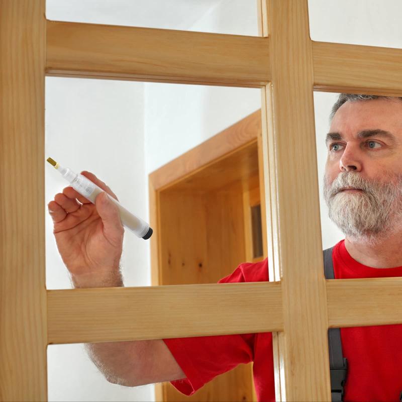 Touch Up Paint Brush Pens, Fillable Paint Pen 5Pcs, Drywall Repair Kit for Wall Repair, Funiture, Cabinet, Wood Floor, Window, Paint Storage 6ML