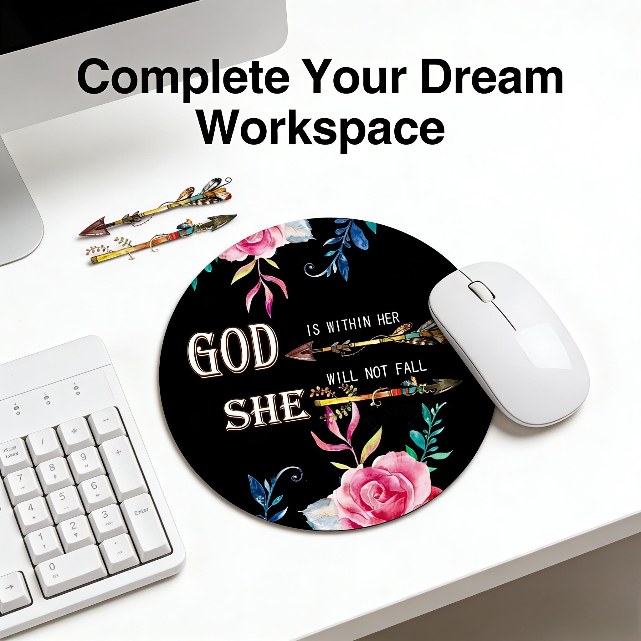 Fashion Arrow Round Mouse Pad, Anti-Slip Rubber Base, Small Desktop Mat for PC, Laptop, Office, Gaming, Gift for Girls and Women, 7.87 Inches