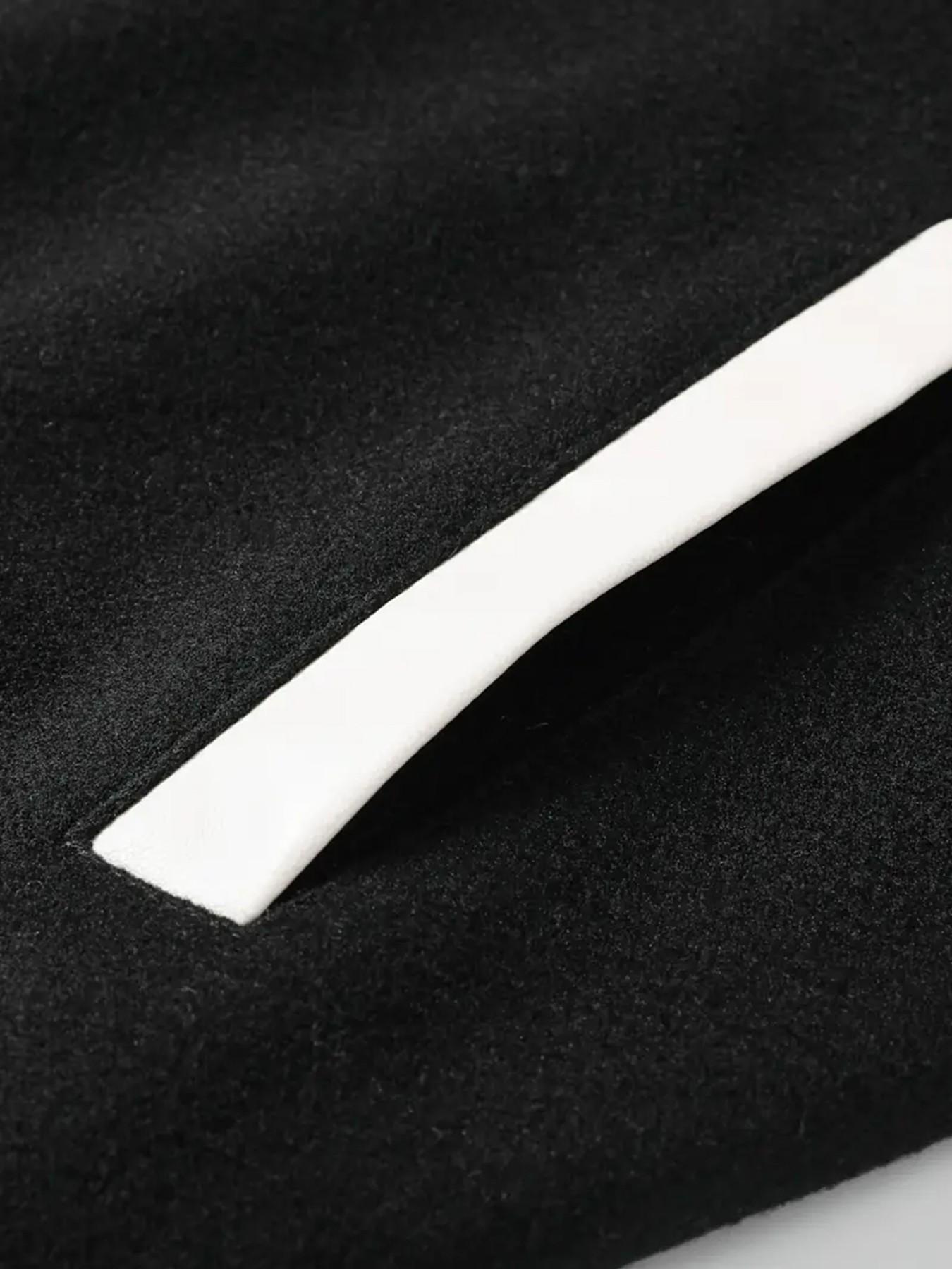 Trendy Baseball Jacket La Style, Colorblock Sleeves, Button Closure, Stretch Fabric, All Season Comfortable Outerwear, High-Quality Stitching