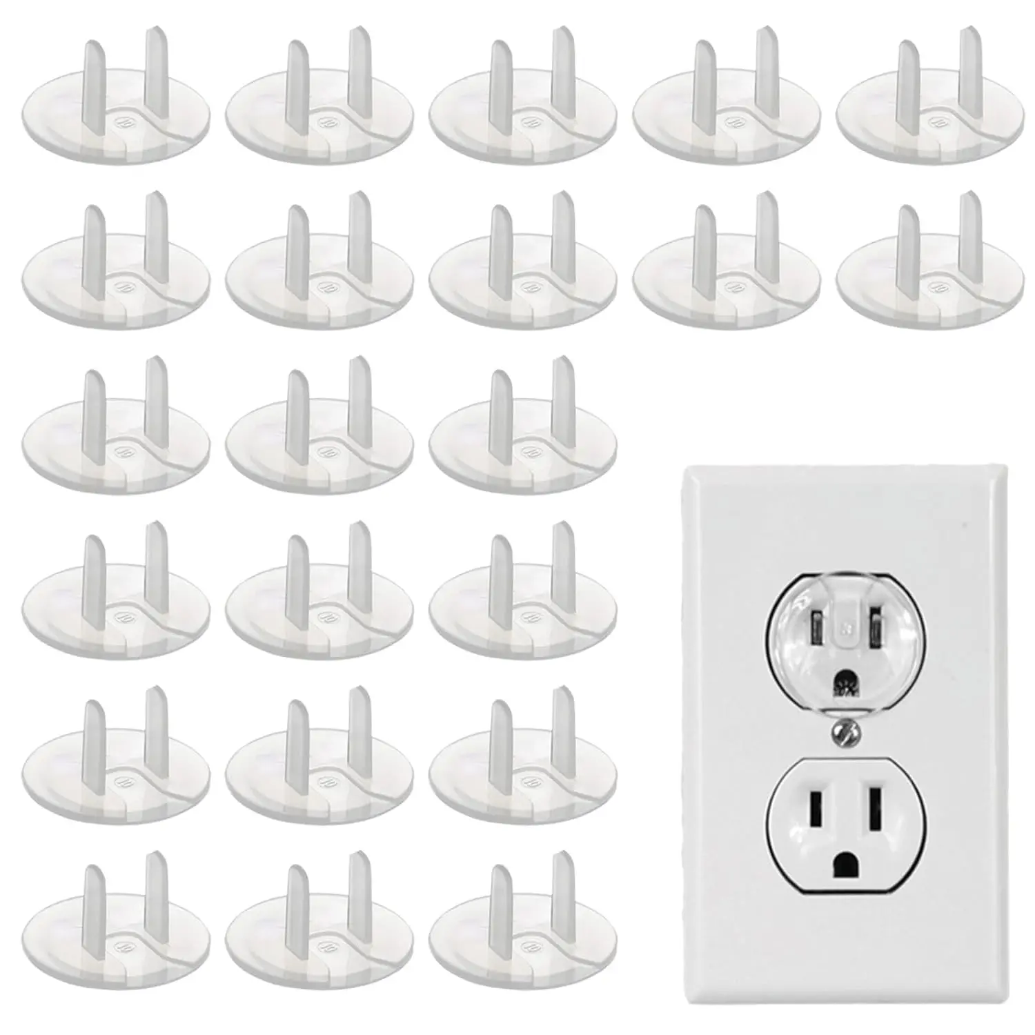 50 Pack Clear Baby Proofing Outlet Covers - Childproof Electric Plug Protectors, Sturdy Safety Socket Covers for Home & Office(Gift)
