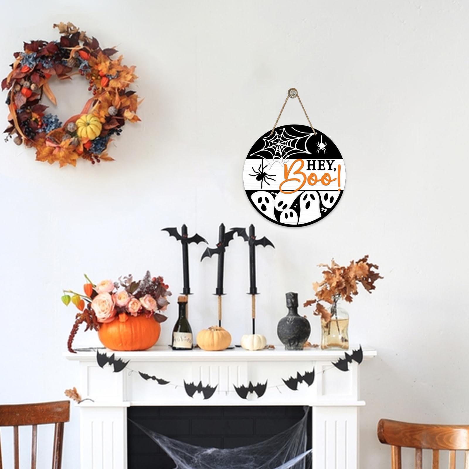 Halloween Hanging Decor, 1 Count Boo Letter Pattern Hanging Sign, Halloween Decoration for Home Party, Festivals & Party Supplies