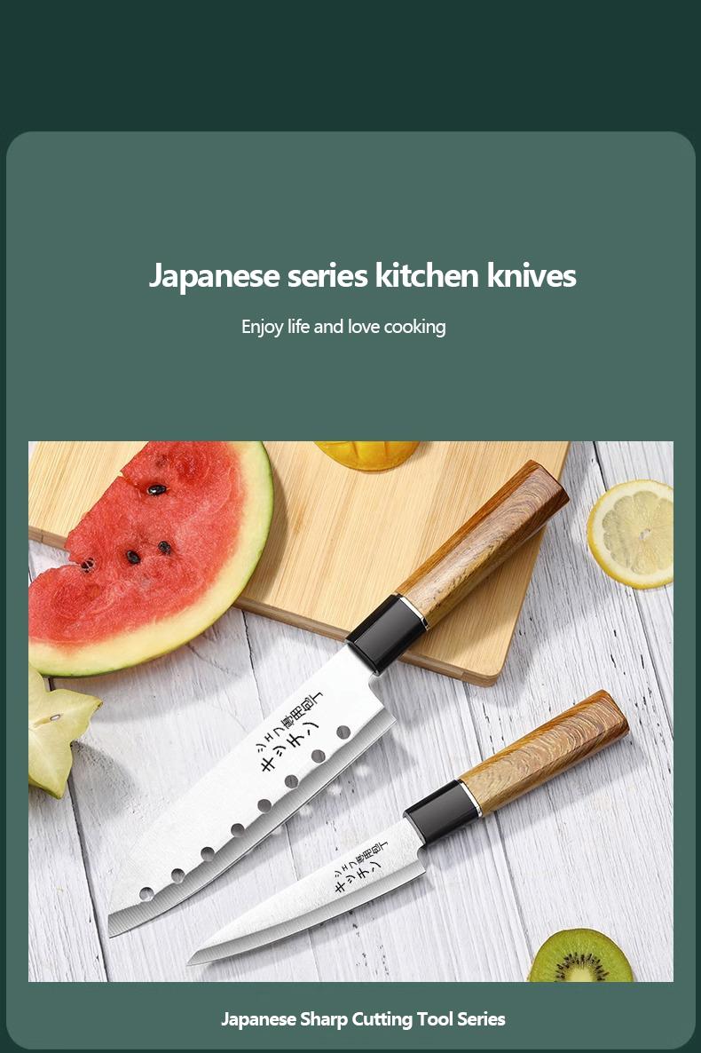 Multi functional kitchen knife 2-piece set, suitable for slicing, diced, and chopped, used for chefs and home kitchens, durable structure, catering to chef enthusiasts
