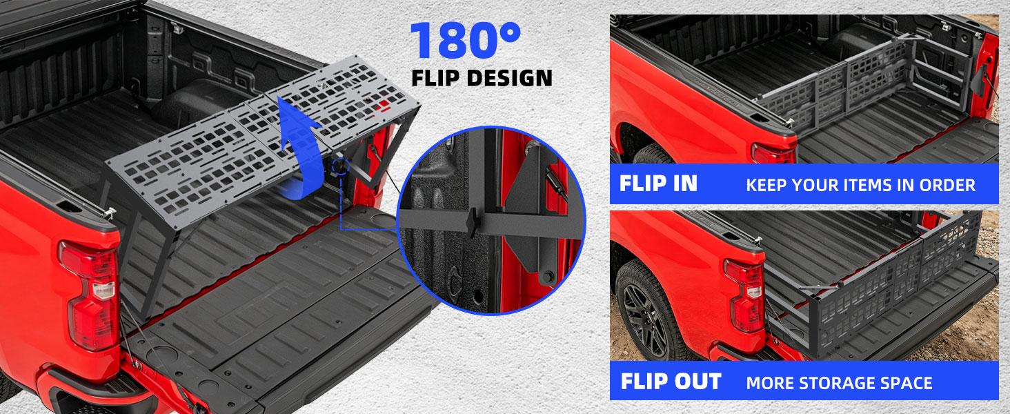 Tailgate Extender, Truck Bed Extension Replacement Bed Accessory Compatible with 2019-2026 Chevy Silverado, GMC Sierra 1500