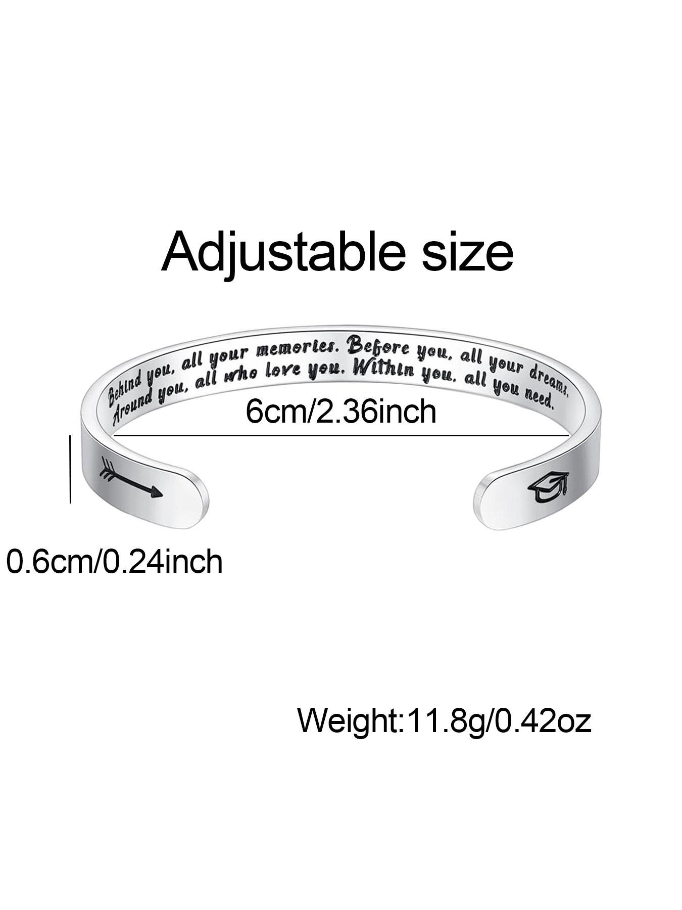 Personalized bracelet for teenagers/women, adjustable bracelet, inspirational jewelry gift, graduation gift, suitable for daughters/mothers/friends, appropriate for junior high, high school, and university students.