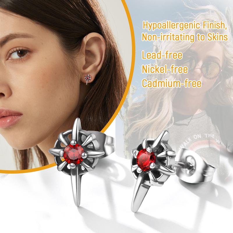PROSTEEL Crystal Earring Stainless Steel Punk Gothic Earrings Jewelry Unisex For Men Women with Gift Box
