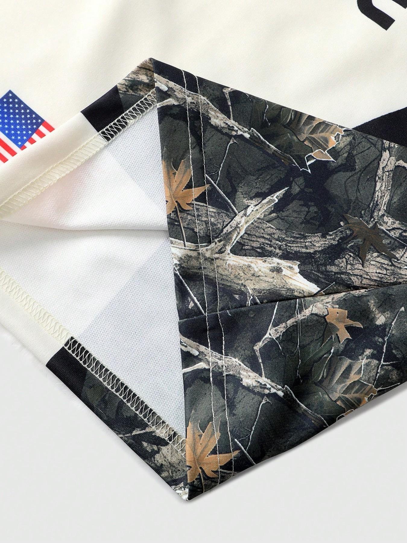 Y2K Racing Sleeveless Top, Camo Patchwork Streetwear, 23 Number American Flag Pattern, Men's Vintage Motorcycle Sweatshirt