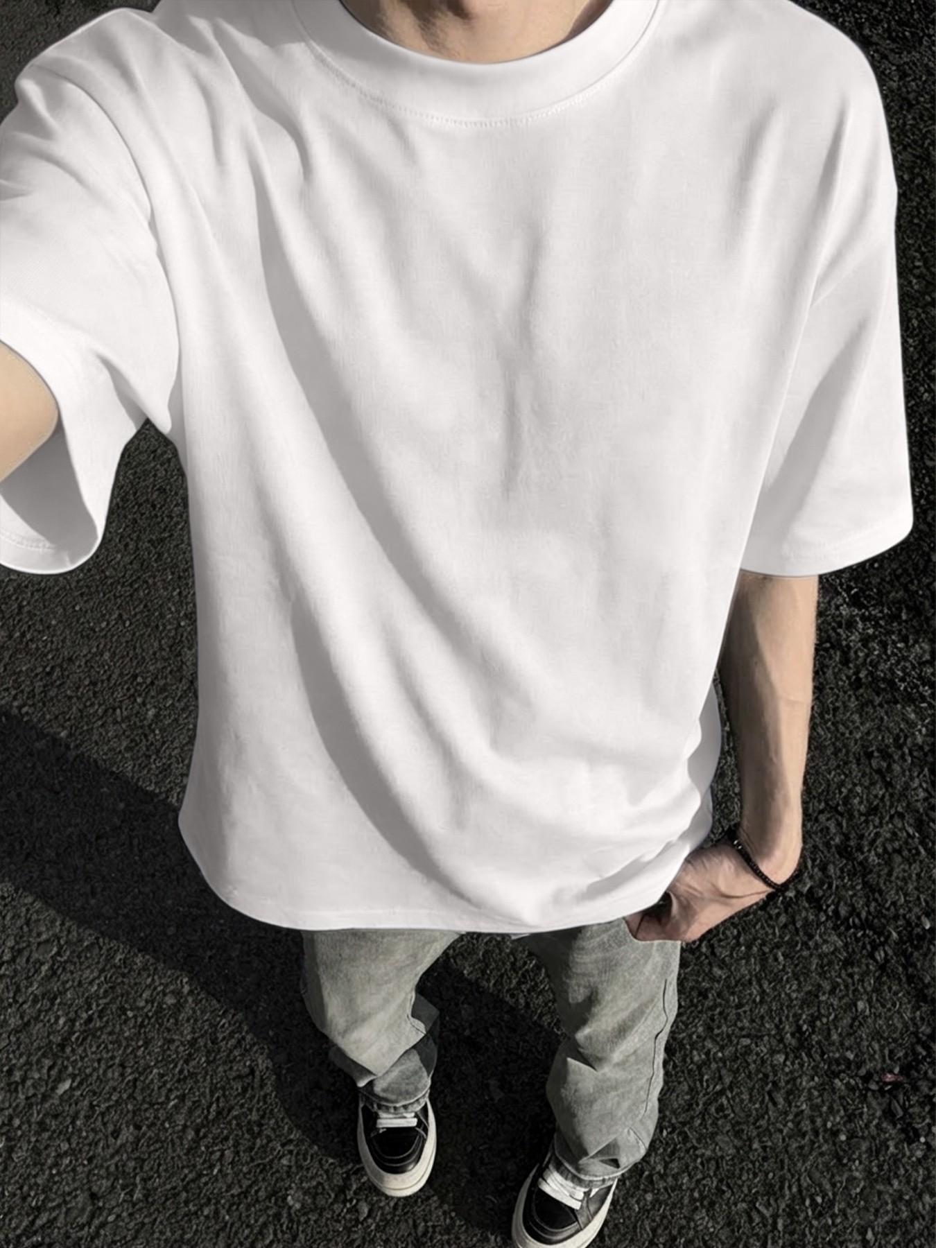 American High Street Dark Vortex Print T-Shirt for Men, 2026 New Oversize Loose Short Sleeve, Heavy Metal Style Streetwear