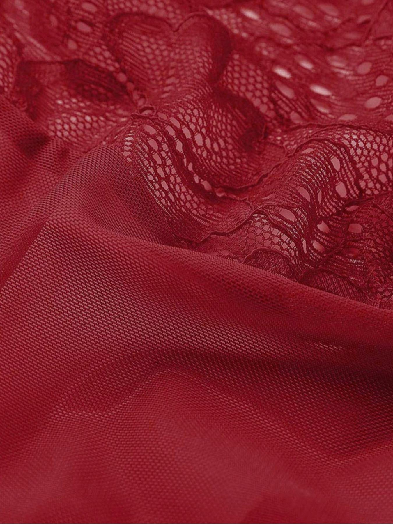 Women's Sexy Deep V Neck Halter Lace Teddy Bodysuit, Soft High Stretch Floral Patchwork, Comfortable Breathable Fabric, All Seasons Wear