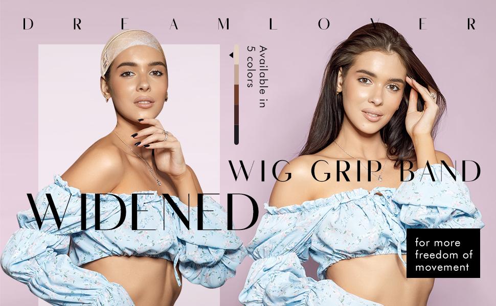 Dreamlover Wig Grip Band for Lace Front Wigs, Adjustable Elastic Wig Grip Headband Wig Band for Women