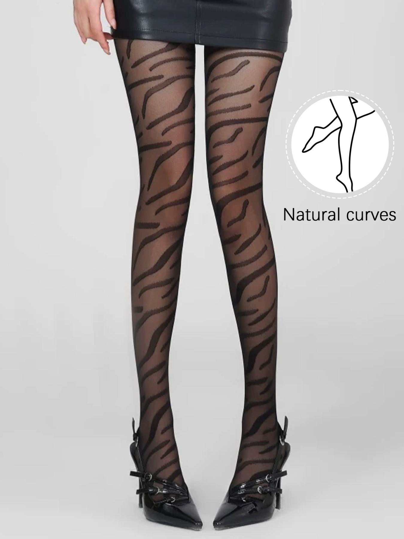 Spring Summer Thin Zebra Pattern Leggings, Anti-Pull Mesh Stockings, Sexy Slimming Design, Fitted Style, Plain Pattern, Made in China