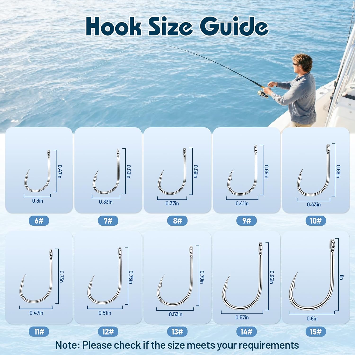 500 count Barbed Fishing Hooks, 10 Sizes High Carbon Steel Fish Hooks, High Strength &  Point with Plastic Storage Box, Suitable for Freshwater & Saltwater