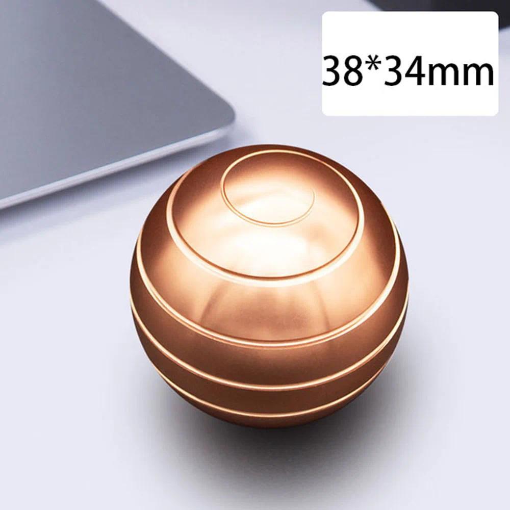 Unisex Adult Round Shape Kinetic Spinner Fidget Toy, Aluminum Alloy Metal Desktop Stress Relief Toy for Above 12, Portable Hypnosis Rotary Gyro Fingertip Gift