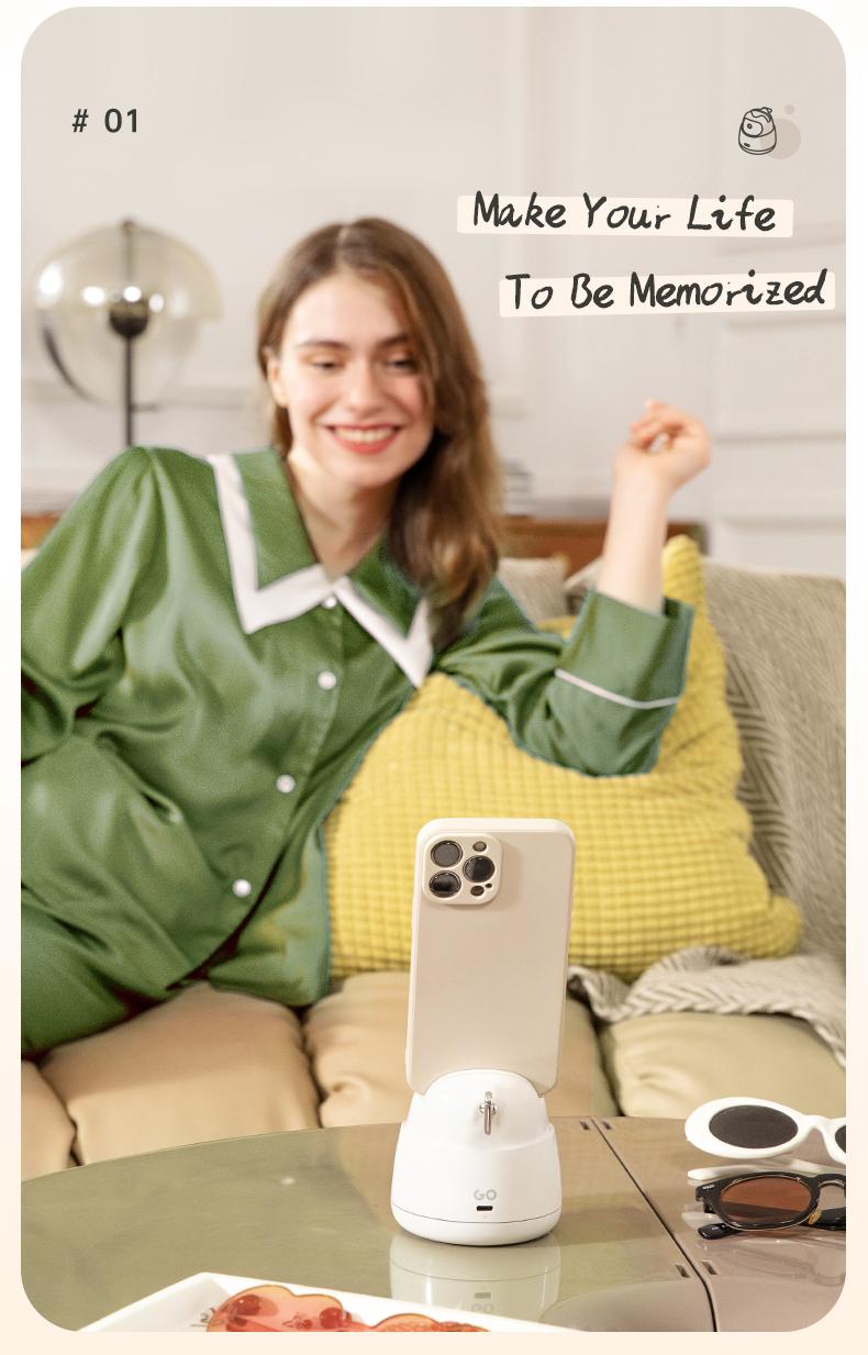 Hohem GO Auto Face Tracking Phone Holder, Auto Face Tracking Tripod for iPad &Tablet,360° and 30° Rotation 2-Axis AI Auto Tracking Tablet & Phone Holder with Gesture Control for Live Streaming Vlog Video Recording, Suitable for Android & iPhone 17 series