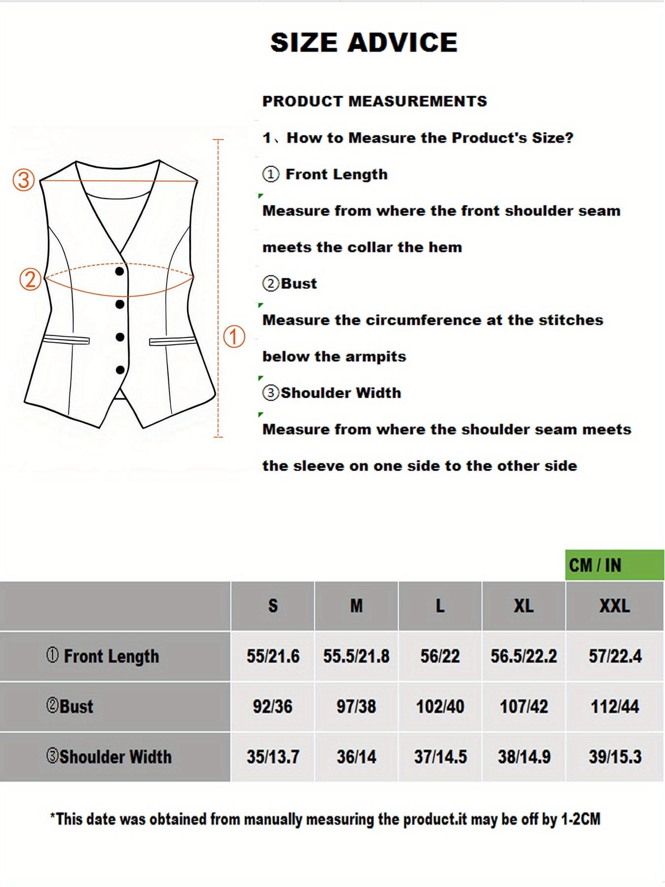 Women's Solid Button Front Vest Blazer, Elegant V Neck Pocket Suit Vest For Work Office Business, Ladies Spring & Fall Clothes, Modern Easy Wear