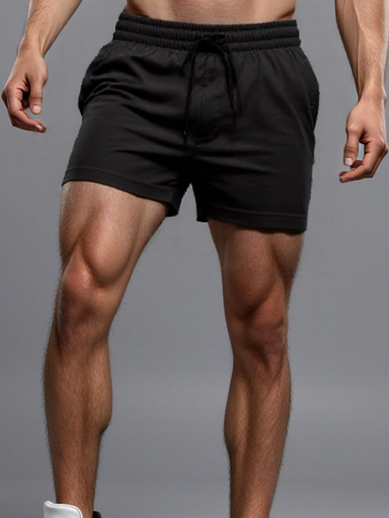 Men's Sport Shorts with Drawstring Waist and Side Pockets, Breathable Fabric for Running, Fitness, and Casual Wear, Athletic Style