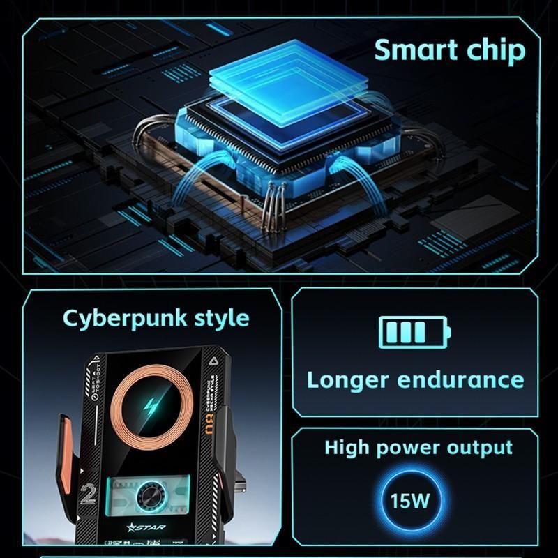 Wireless Car Charger 15w Fast Charging, Auto Clamping Vent Mount Holder for iPhone Samsung Huawei Xiaomi Android Phones