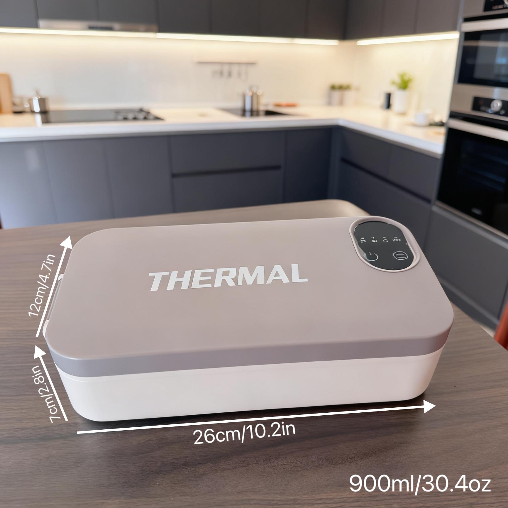 Portable Electric Heating Lunch Box with Smart Display & Constant Temp - 304 Stainless Steel, Rechargeable for Car, Office, Students & Truck Drivers