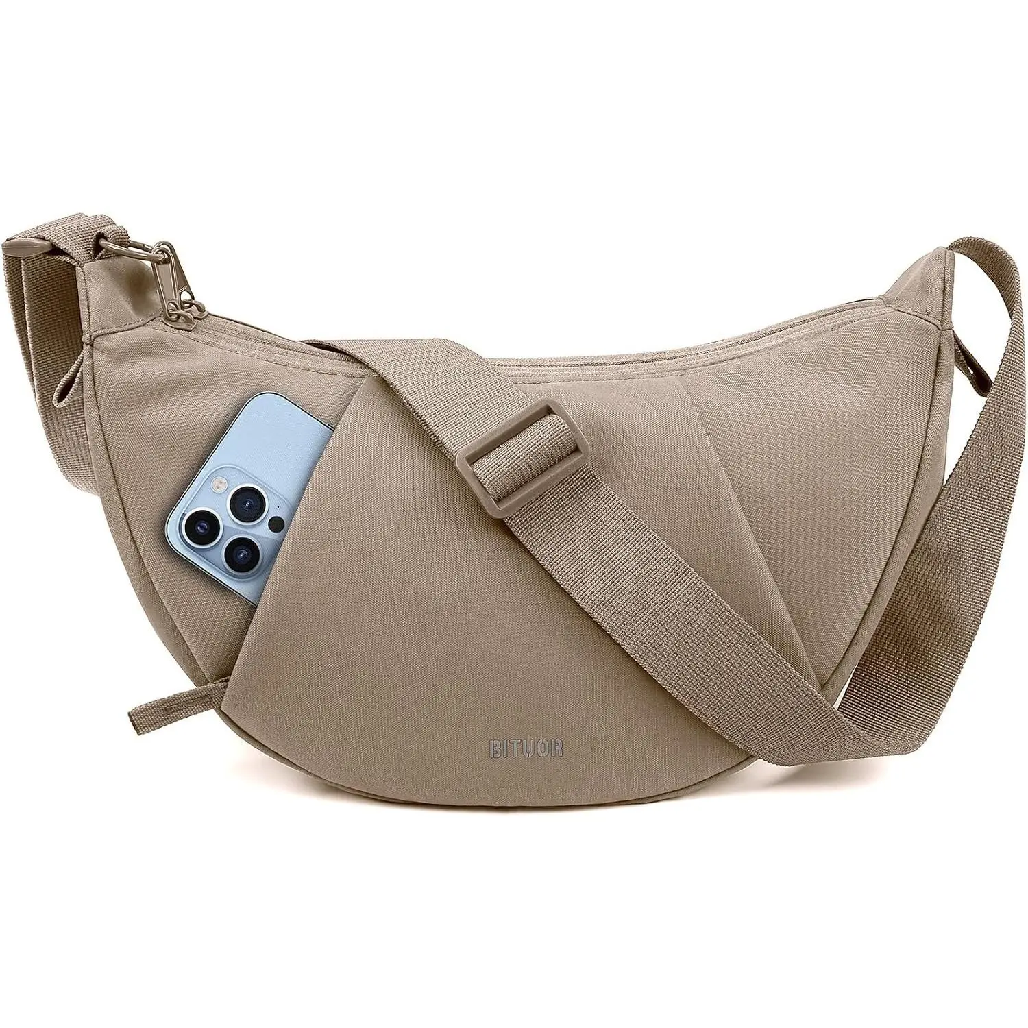 Crossbody Bag for Women Anti-theft Crescent Shoulder Bag Purse Hobo Bag Anti-theft,Waterproof,Hidden pocket,2 main compartments