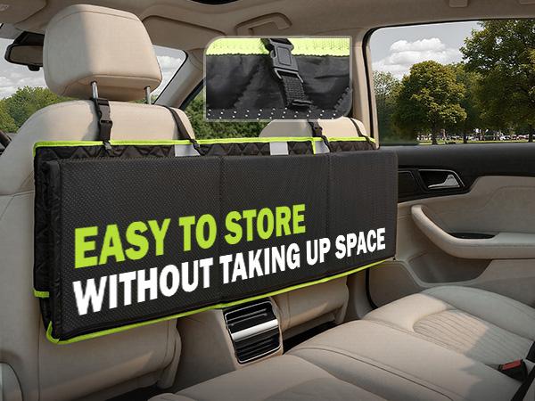 Pecute Pet Car Seat Cover Waterproof Dog Backseat Hammock with Mesh Window & Storage Pocket, 600D Non-Slip for Car/Truck, Easy to Install Washable