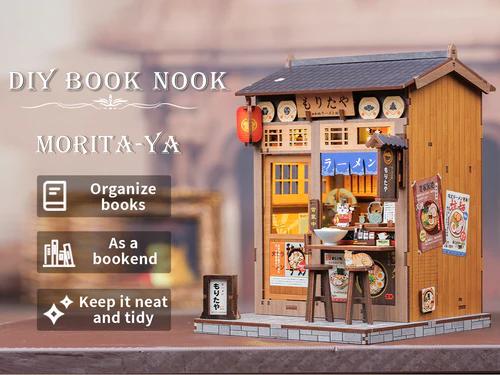 Morita-Ya CUTEBEE DIY Wooden Dollhouse with Furniture Handmade Miniature Room Dust-Proof Cover Perfect Black Friday Christmas Gift Playset