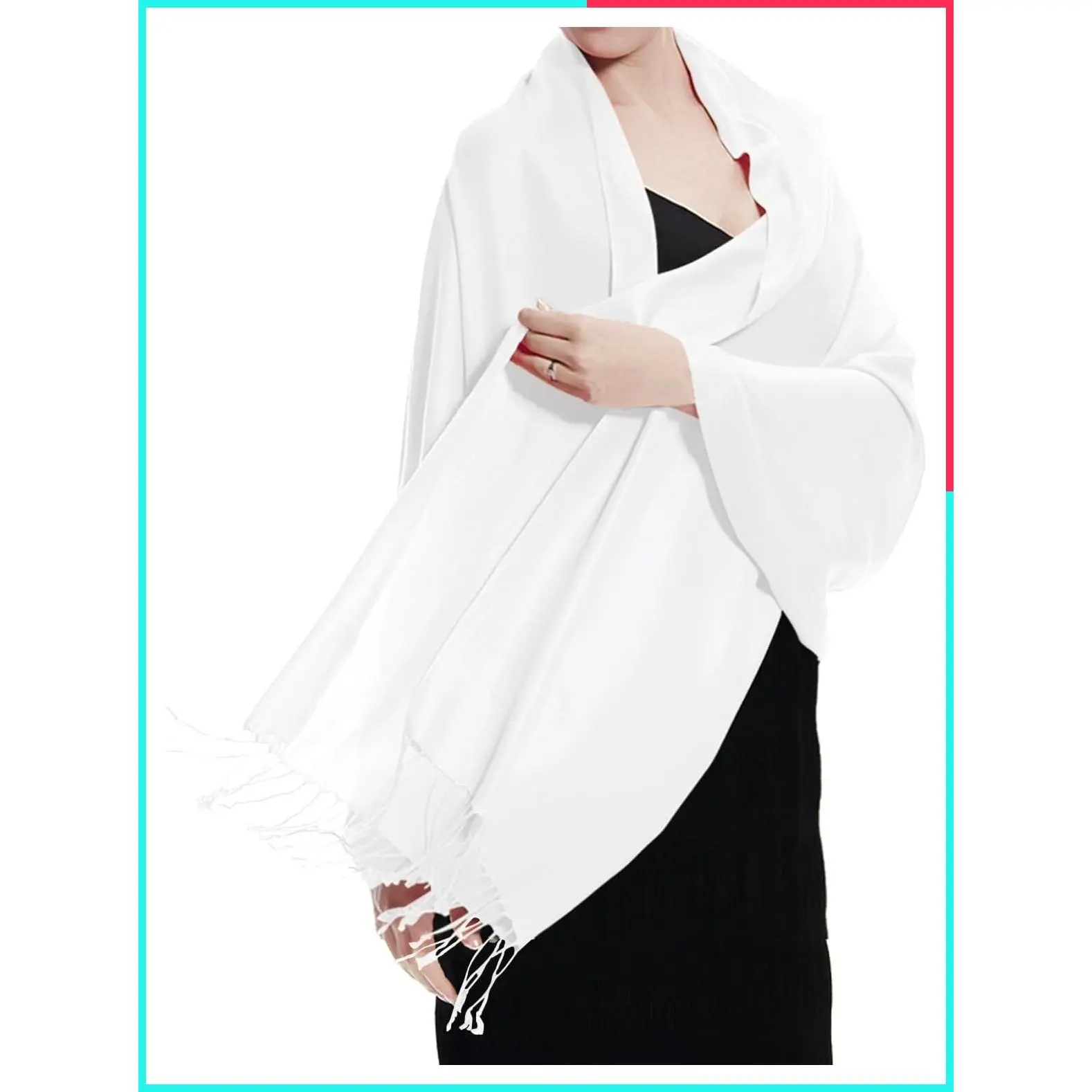 Women's Pashmina Shawls and Wraps for Evening Dresses, Soft Large Long Scarf for Weddings, Bride & Bridesmaid Gifts