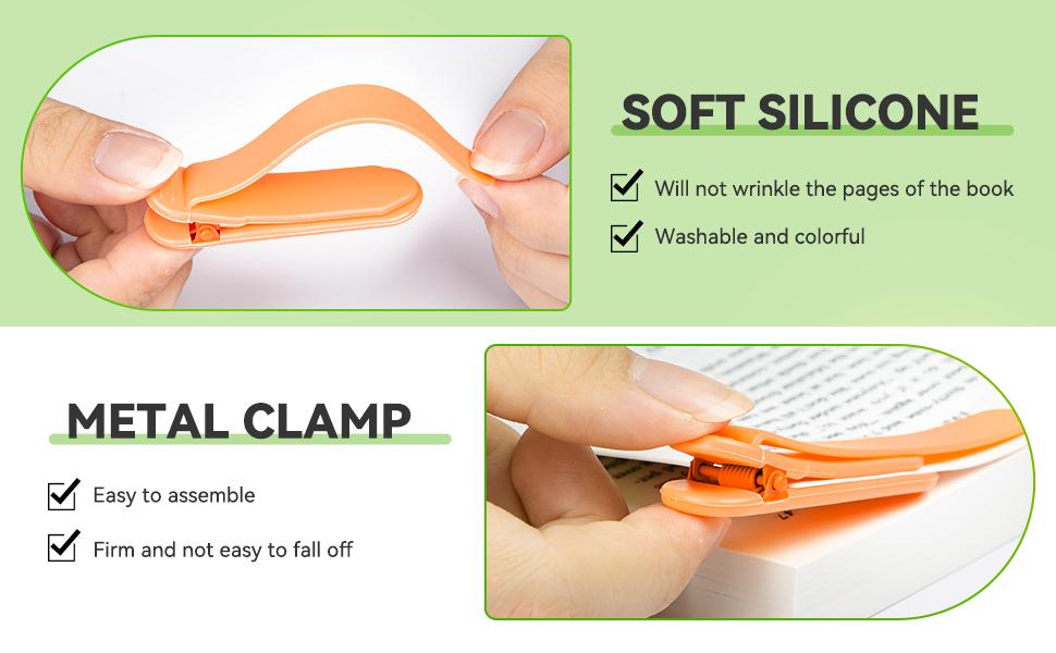 EasyClip Silicone Automatic Bookmark, Simple Blank Page Marker that Automatically Remembers Your Page Number, Suitable for Women, Men, Children, Teachers, Book Lovers, Unique and Cute Book Page Holder that Stays in Place and Follows You While You Read
