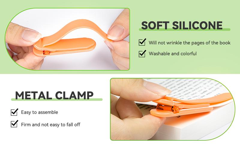EasyClip Silicone Automatic Bookmark, Simple Blank Page Marker that Automatically Remembers Your Page Number, Suitable for Women, Men, Children, Teachers, Book Lovers, Unique and Cute Book Page Holder that Stays in Place and Follows You While You Read