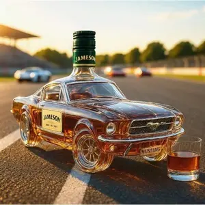 Unique Car Shaped Whiskey Decanter Clear Glass Liquor Bottle for Bourbon Vodka Tequila Ideal Gift For Him Home Bar Decor