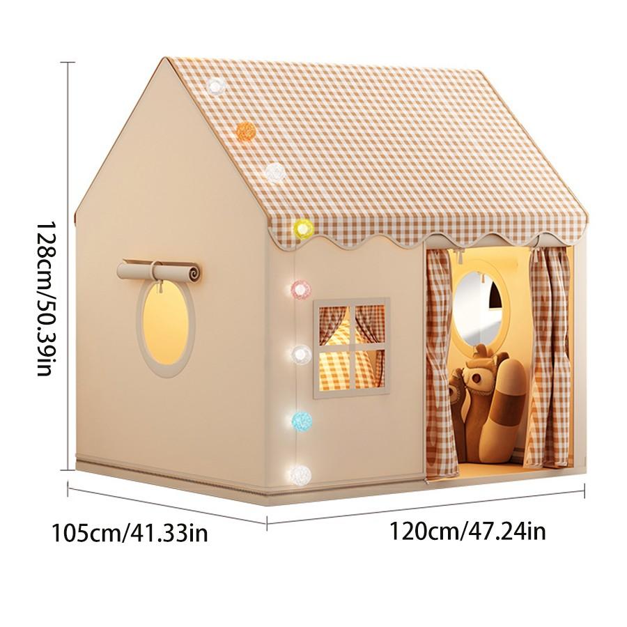 Round Grid Window Playhouse, Outdoor Playhouse, Check Pattern Tent with Side Windows, Portable Play Area for Imaginative Play, Perfect for Kids' Fun