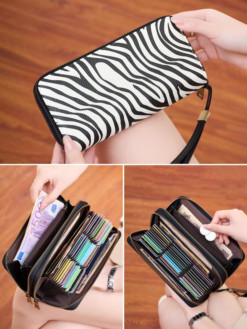 Women's Vintage Zipper Long Wallet With Floral Print, Multi-Functional Fashion Handbag With Large Capacity, Zipper Phone Pouch For Women Wallet Purse Wallet Wristlet Wallet, Fashionable Versatile Purse