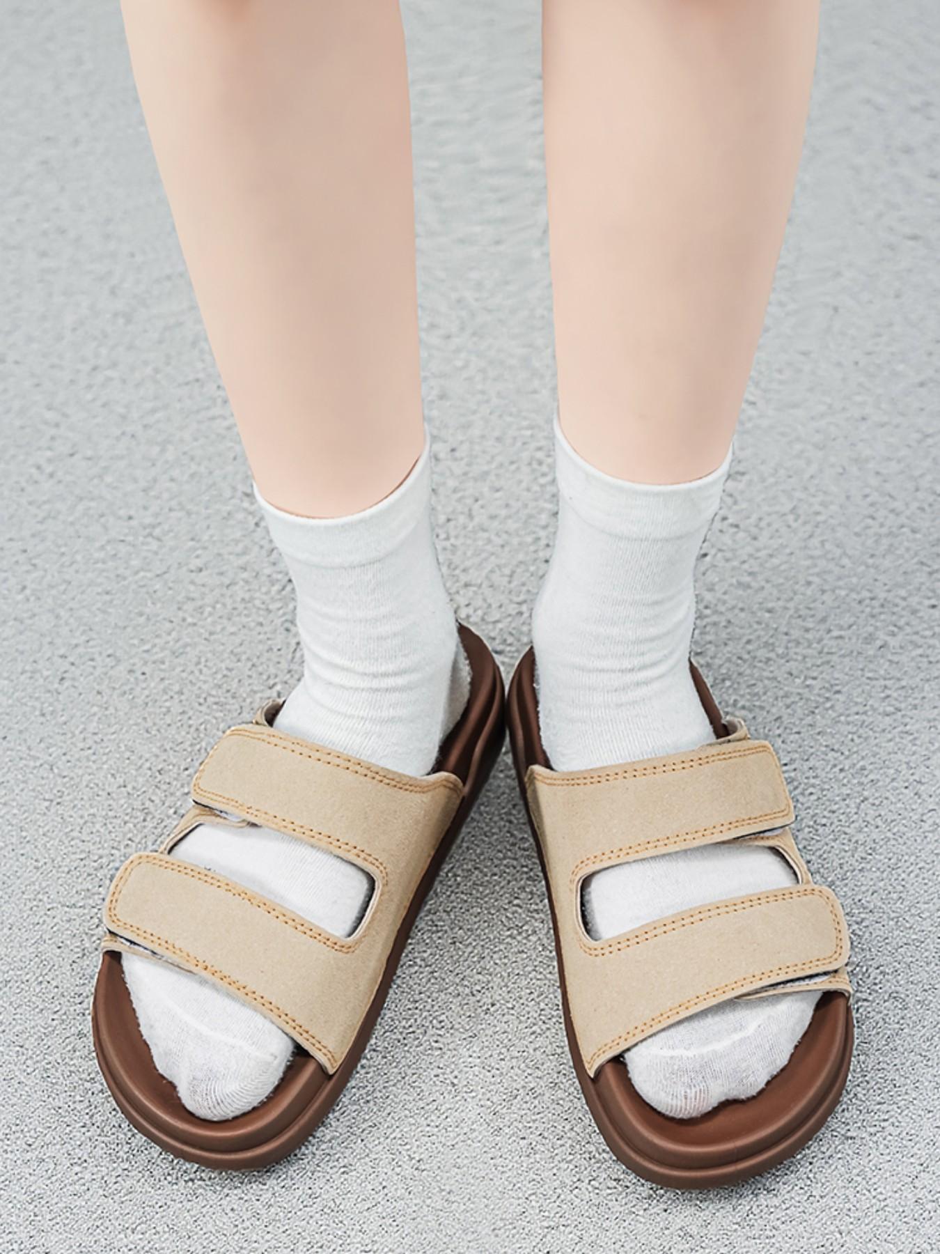 Unisex Faux Fur Slip-On Sandals, Soft Sole Beach Shoes for Summer, Casual Outdoor Footwear, Comfortable & Stylish Design