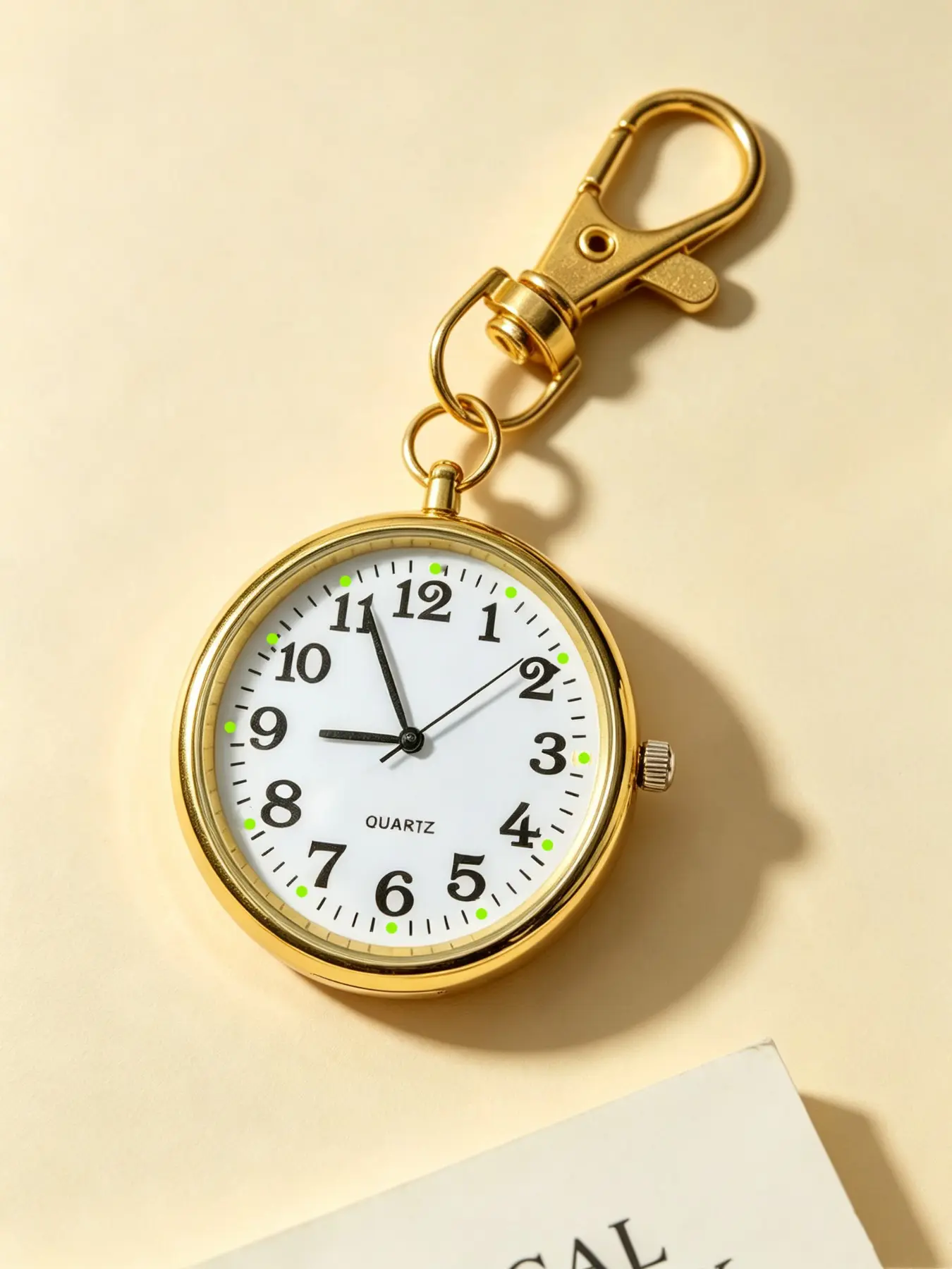 Simple Keychain Clock, Clear Dial, Quartz Movement, Stainless Steel Pocket Watch, Gift, Bag Charm, Elegant Timepiece Accessory, Keychain Accessories