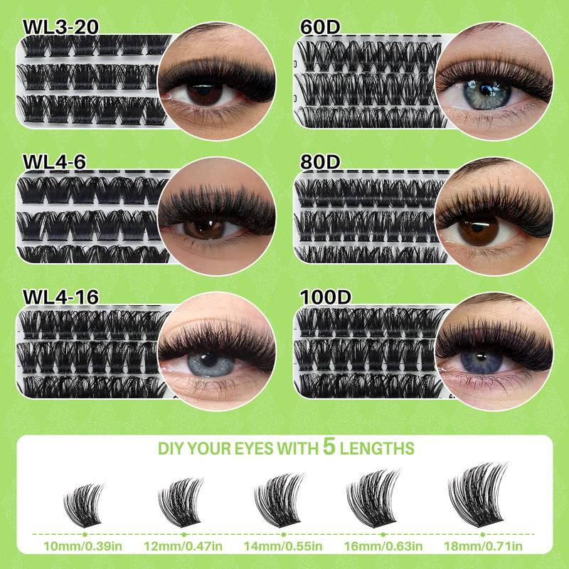 Lashsun 368pcs D Curl Eyelashes 6 Styles 10-18mm Mixed Length, Slender & Dense, Soft and Comfortable, Long-Lasting, for Daily Life