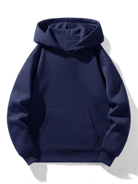 Men's Solid Color Essential Hooded Sweatshirt, Autumn & Winter Regular Fit Casual Long Sleeved Hoodie, Men's Daily Wear Clothing Men's Solid Color Essential Hooded Sweatshirt, Autumn & Winter Regular Fit Casual Long Sleeved Hoodie, Men's Daily Wear Clothing