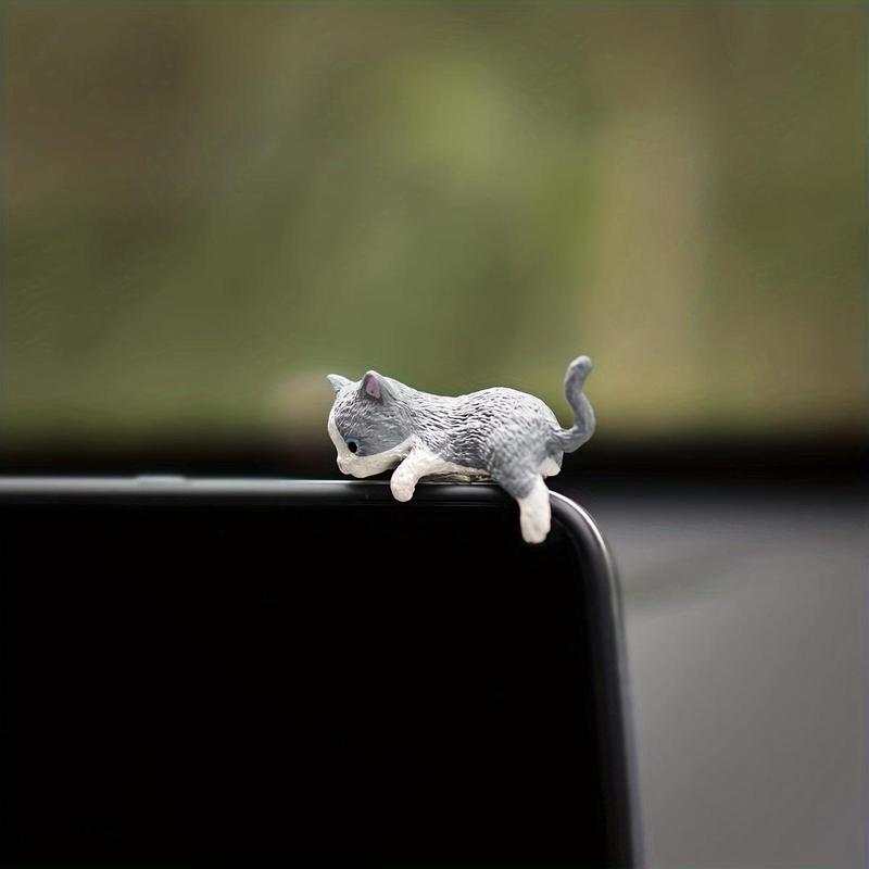 5-Count Adorable Cat Figurines, Car Dashboard Accessories for Vehicle Decoration, Enhances Car Interior with a Cute Touch, Car Interior Accessories, Aesthetic Car Accessory