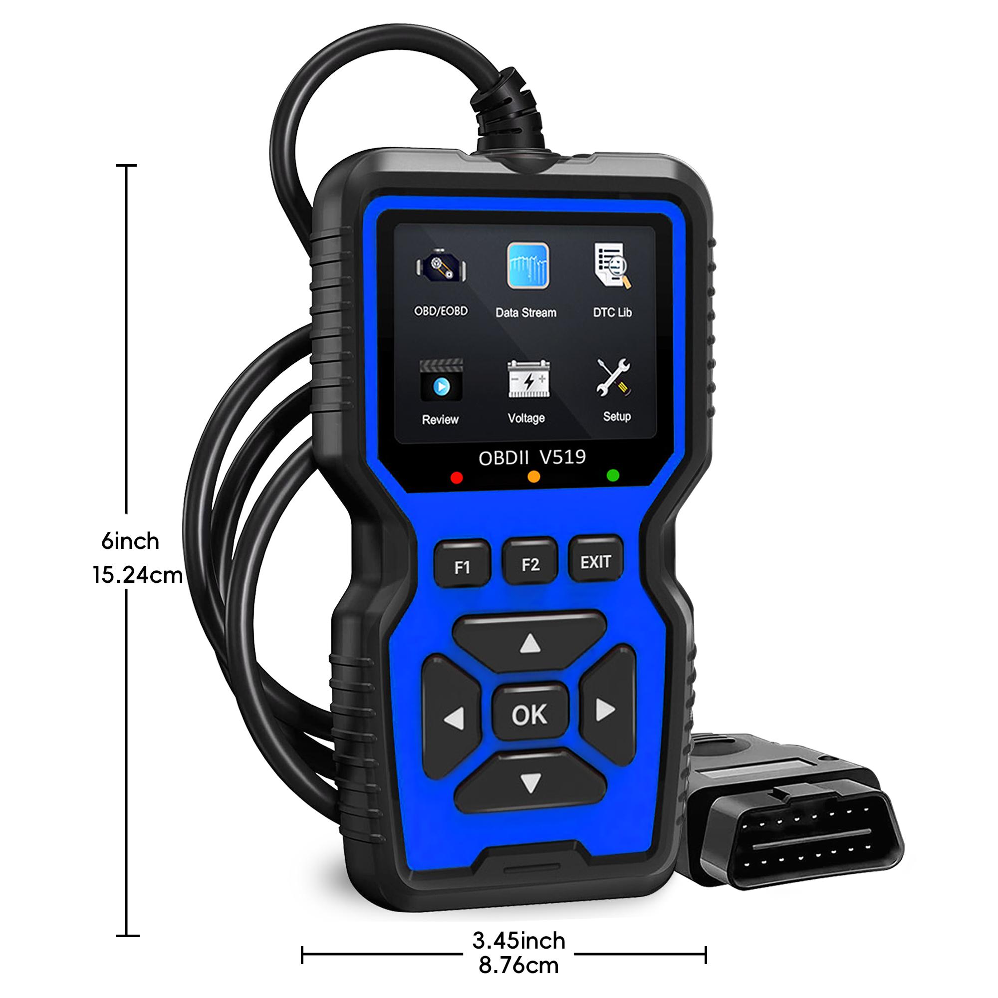 Enhanced Obd2 Scanner Diagnostic Tool, Engine Code Reader Reset, Smoke Check, Real-Time Data, Car Code Reader for All Obdii/eobd Vehicles, Automotive Scan Tool